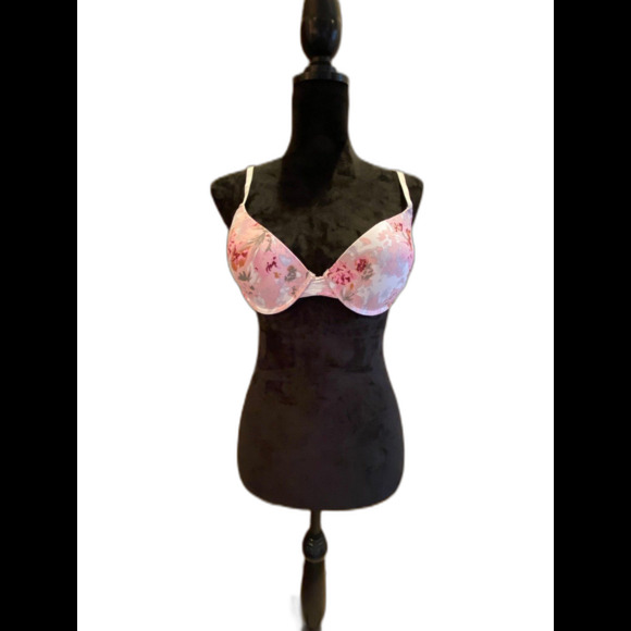 Nine West Bra Size 36C Underwire   Pink & Gray with Flowers Sexy Feminine - Picture 1 of 11